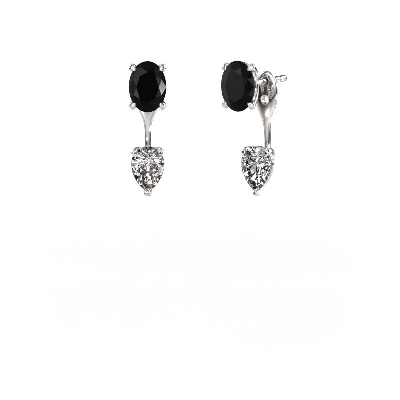 Image de Pendants d'oreilles Kate OVL-PER 950 platine Diamant noir 3.40 crt