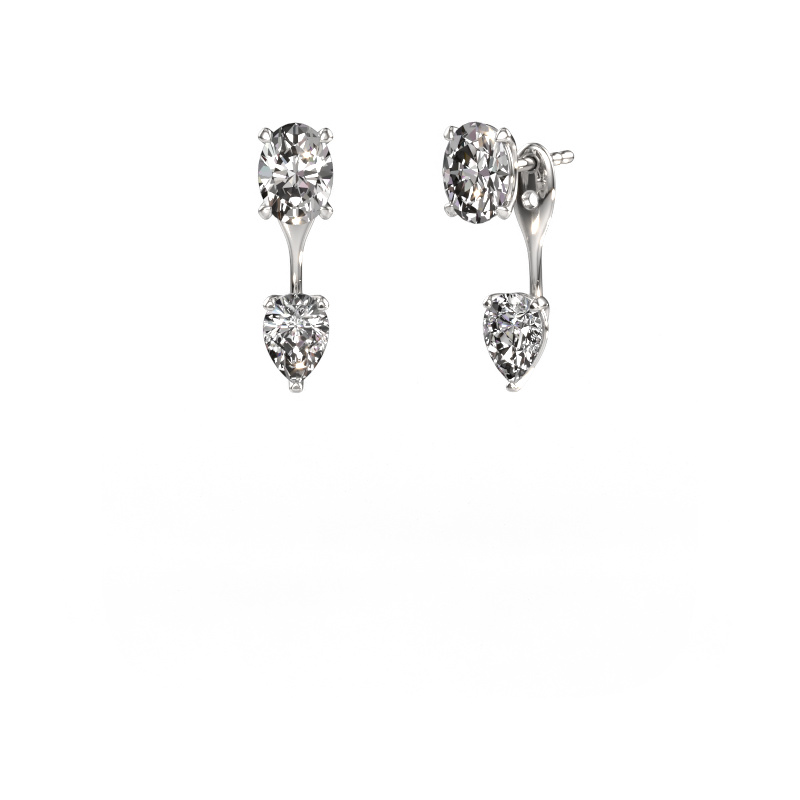 Image of Drop earrings Kate OVL-PER 950 platinum Lab grown diamond 2.70 crt