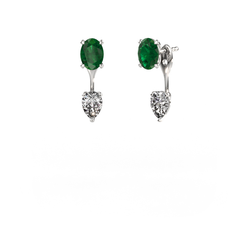Bild von Ohrhänger Kate OVL-PER 950 Platin Smaragd 7x5 mm