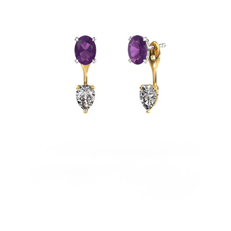 Bild von Ohrhänger Kate OVL-PER 585 Weißgold Amethyst 7x5 mm