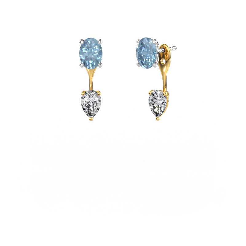 Bild von Ohrhänger Kate OVL-PER 585 Weißgold Blauer Labordiamant 7x5 mm