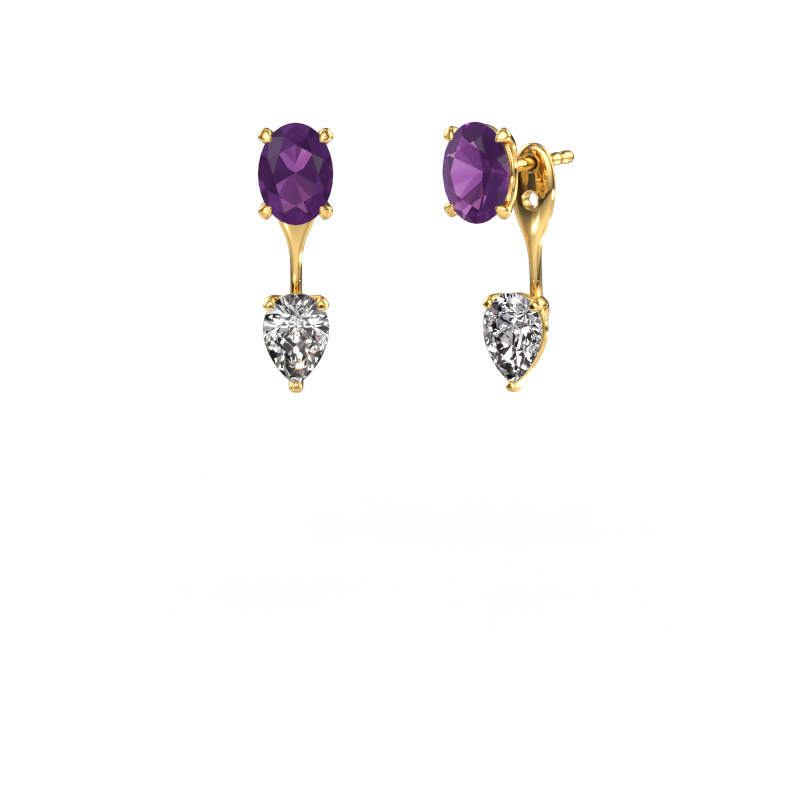 Bild von Ohrhänger Kate OVL-PER 585 Gold Amethyst 7x5 mm