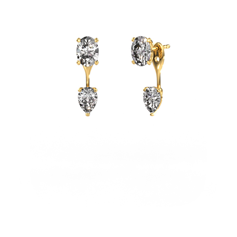 Image of Drop earrings Kate OVL-PER 585 gold Lab-grown diamond 2.70 crt