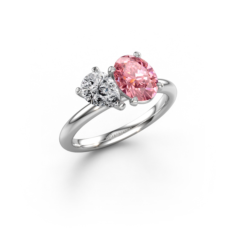Bild von Verlobungsring Toi et Moi OVL-PER 950 Platin Rosa Labordiamant 8x6 mm