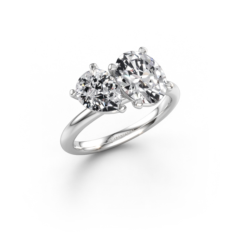 Immagine di Anello di fidanzamento Toi et Moi OVL-PER 585 oro bianco Diamante 2.80 crt