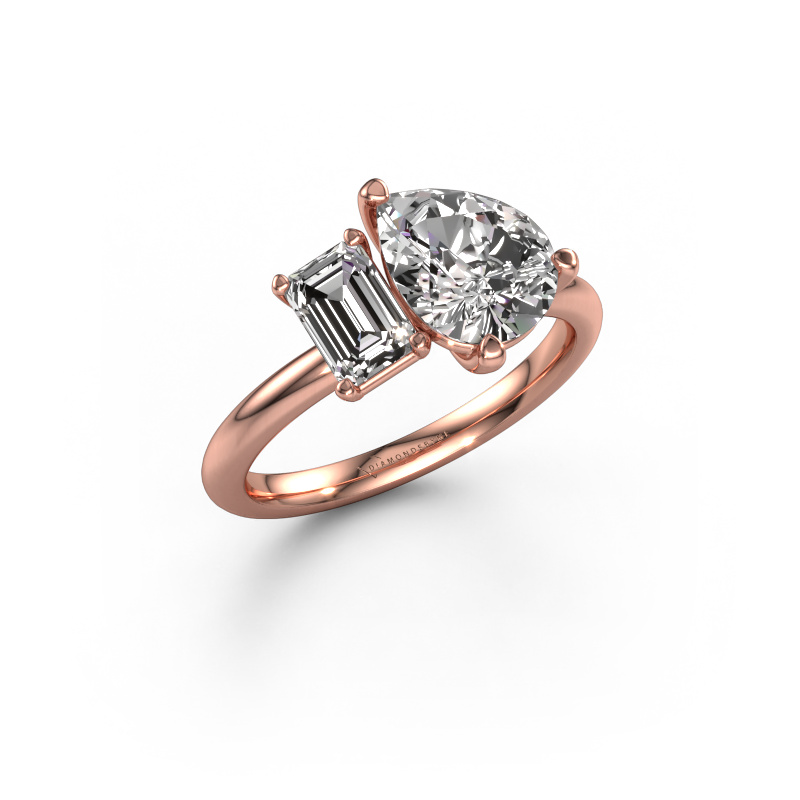 Image of Engagement ring Toi et Moi PER-EME 585 rose gold Lab grown diamond 2.20 crt
