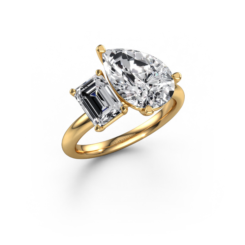 Image of Engagement ring Toi et Moi PER-EME 585 gold Lab grown diamond 4.15 crt