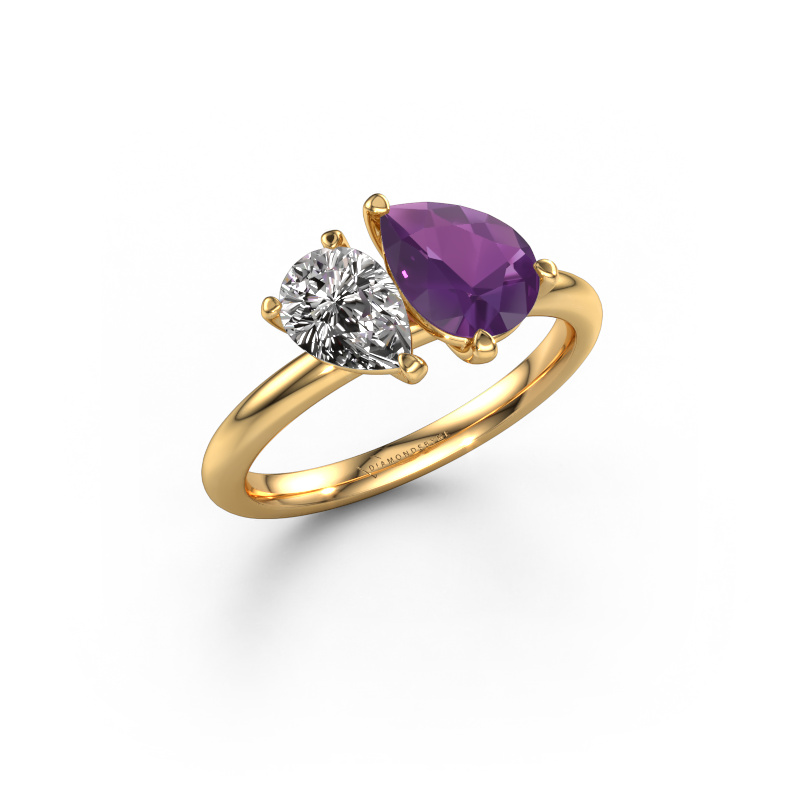 Bild von Verlobungsring Toi et Moi PER-PER 585 Gold Amethyst 8x6 mm