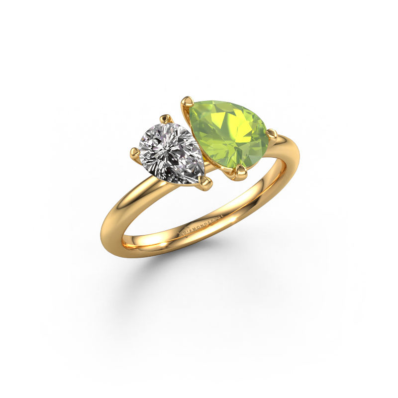 Bild von Verlobungsring Toi et Moi PER-PER 585 Gold Peridot 8x6 mm