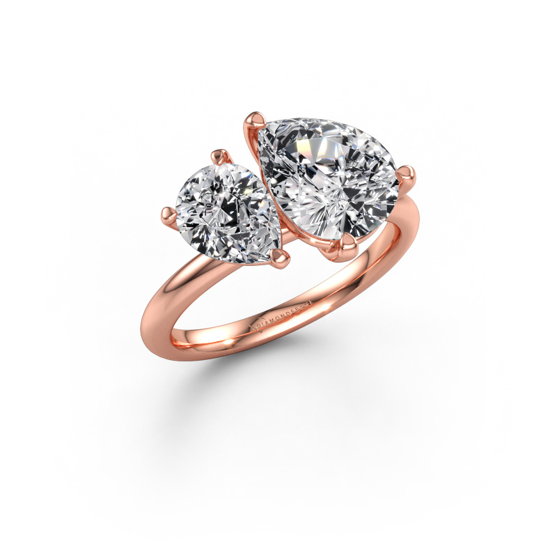 Immagine di Anello di fidanzamento Toi et Moi PER-PER 585 oro rosa Diamante 3.10 crt