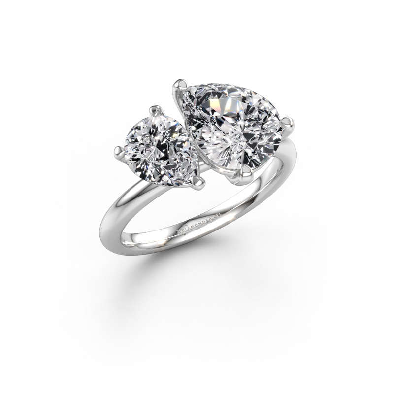 Immagine di Anello di fidanzamento Toi et Moi PER-PER 585 oro bianco Diamante lab grown 3.10 crt