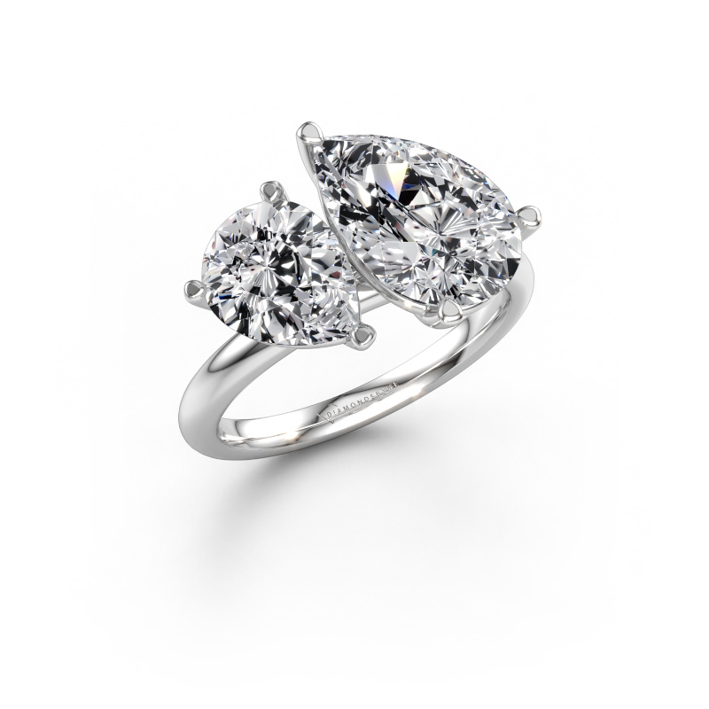 Immagine di Anello di fidanzamento Toi et Moi PER-PER 585 oro bianco Diamante 4.50 crt