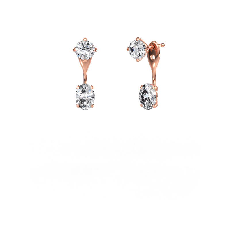 Immagine di Orecchini pendenti Kate RND-OVL 585 oro rosa Diamante 2.40 crt