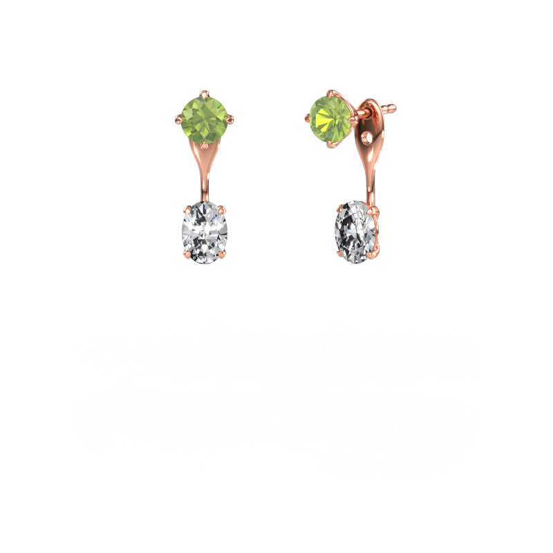 Immagine di Orecchini pendenti Kate RND-OVL 585 oro rosa Peridoto 5 mm