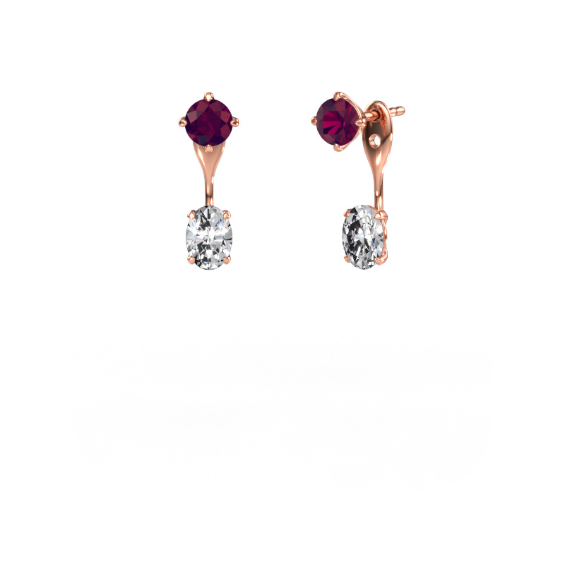 Immagine di Orecchini pendenti Kate RND-OVL 585 oro rosa Rodolite 5 mm