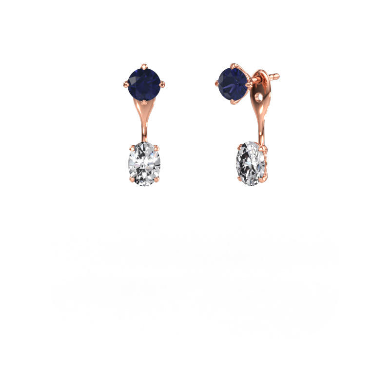 Immagine di Orecchini pendenti Kate RND-OVL 585 oro rosa Zaffiro 5 mm