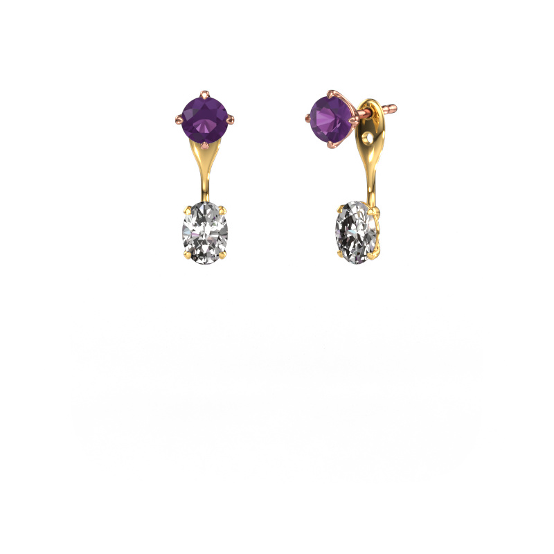 Bild von Ohrhänger Kate RND-OVL 585 Roségold Amethyst 5 mm