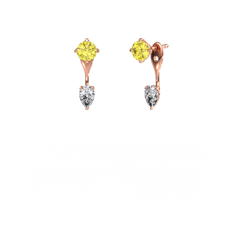 Bild av Hängande örhängen Kate RND-PER 585 roséguld Gul labbodlad diamant 5 mm