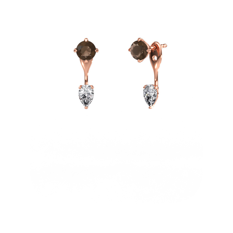 Immagine di Orecchini pendenti Kate RND-PER 585 oro rosa Quarzo fumé 5 mm