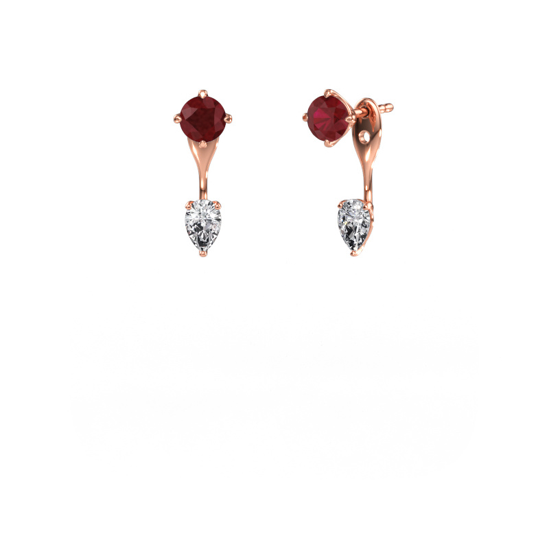 Immagine di Orecchini pendenti Kate RND-PER 585 oro rosa Rubino 5 mm