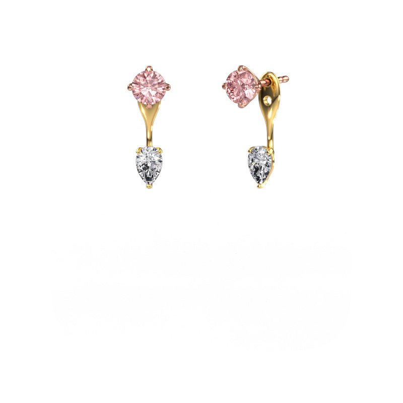 Bild von Ohrhänger Kate RND-PER 585 Roségold Rosa Labordiamant 5 mm