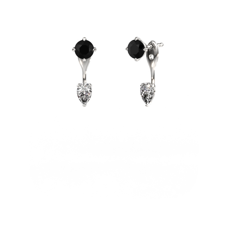 Image of Drop earrings Kate RND-PER 950 platinum Black diamond 2.10 crt