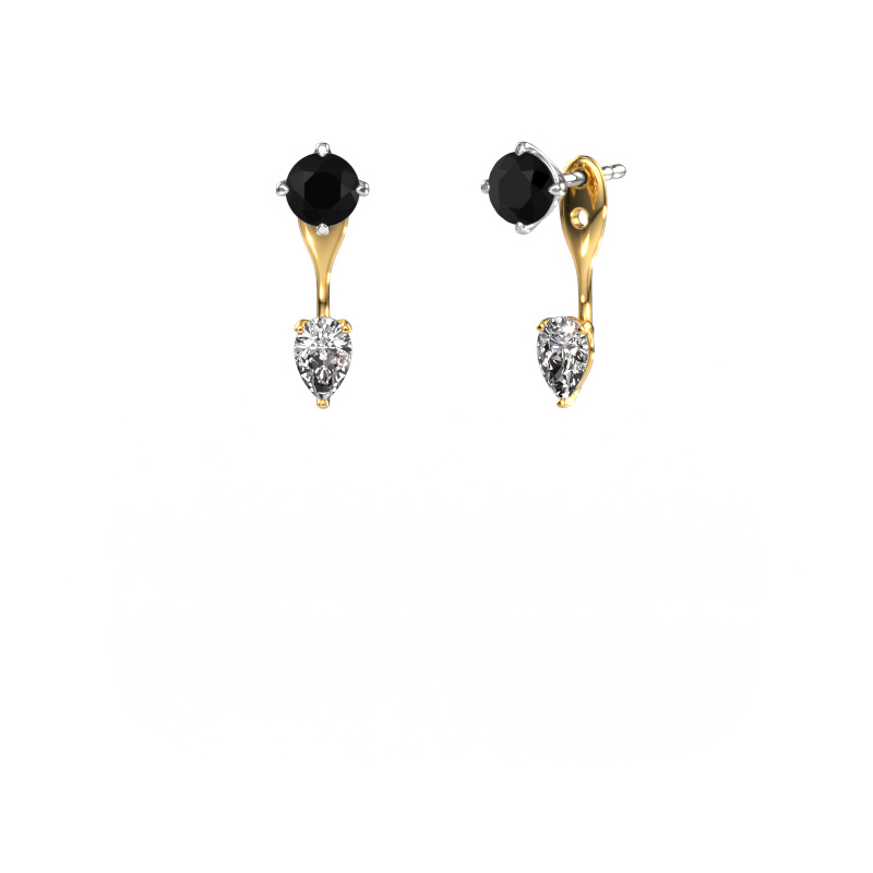 Image de Pendants d'oreilles Kate RND-PER 585 or blanc Diamant noir 2.10 crt