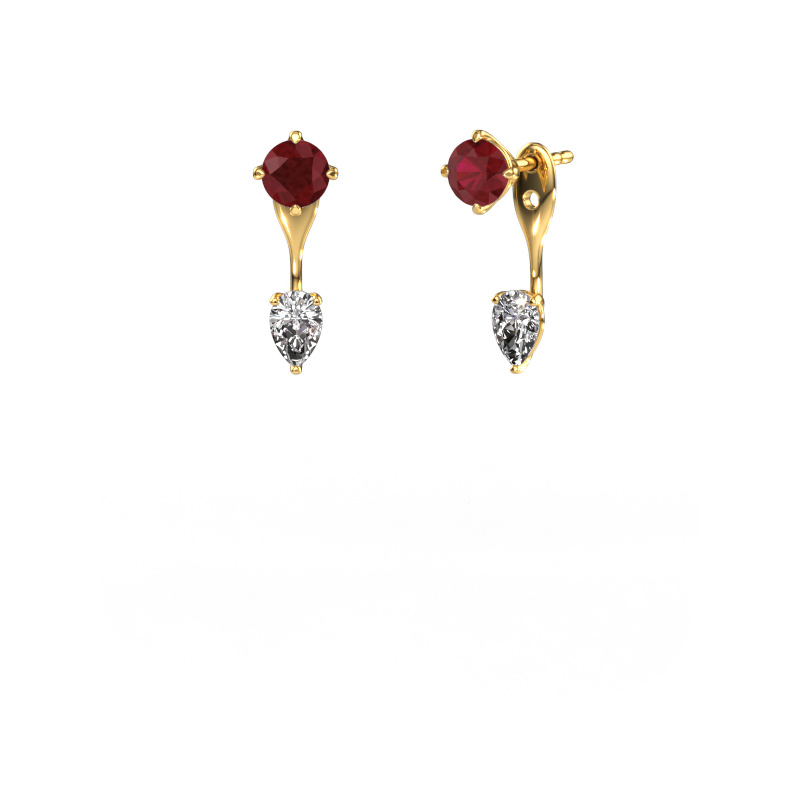 Image de Pendants d'oreilles Kate RND-PER 585 or jaune Rubis 5 mm