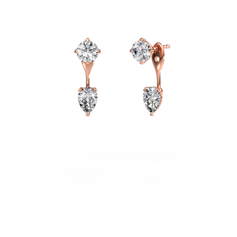 Immagine di Orecchini pendenti Kate RND-PER 585 oro rosa Diamante lab grown 2.50 crt