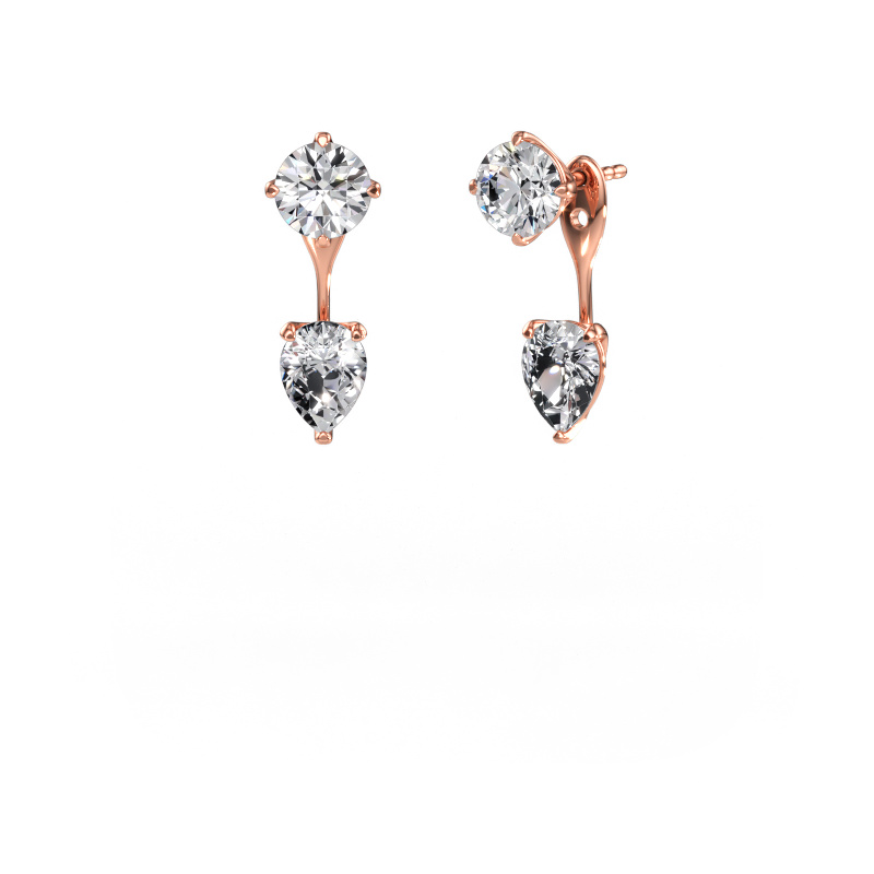 Immagine di Orecchini pendenti Kate RND-PER 585 oro rosa Diamante lab grown 4.00 crt