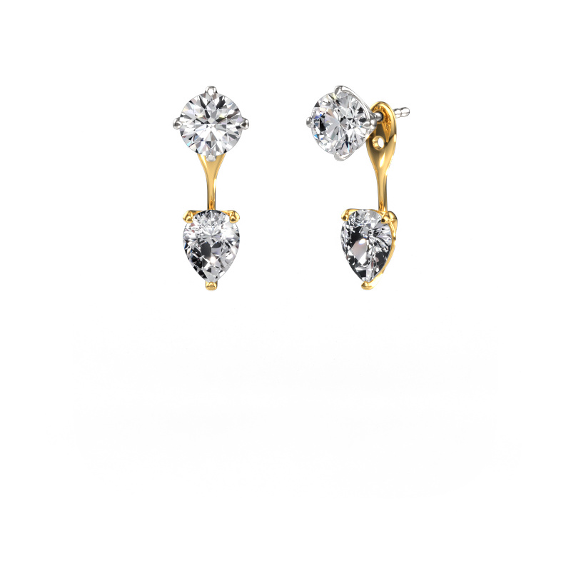Image de Pendants d'oreilles Kate RND-PER 585 or blanc Diamant 4.00 crt