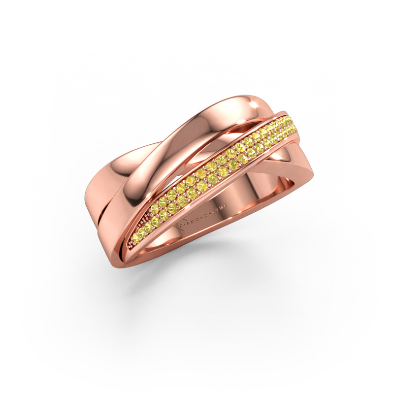 Immagine di Anello Katherina 585 oro rosa Zaffiro giallo 1 mm