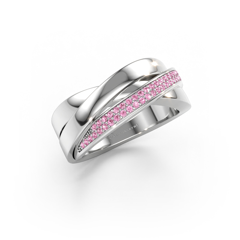 Immagine di Anello Katherina 585 oro bianco Zaffiro rosa 1 mm
