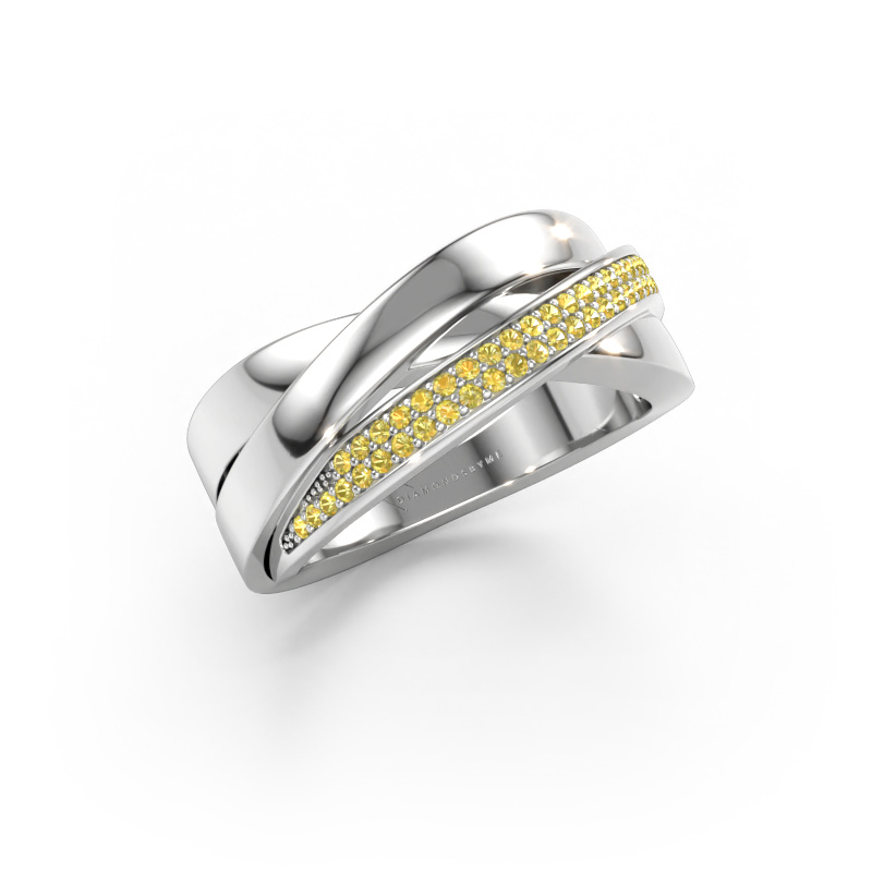 Image de Bague Katherina 585 or blanc Saphir jaune 1 mm
