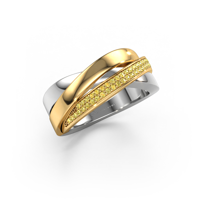 Image de Bague Katherina 585 or blanc Saphir jaune 1 mm