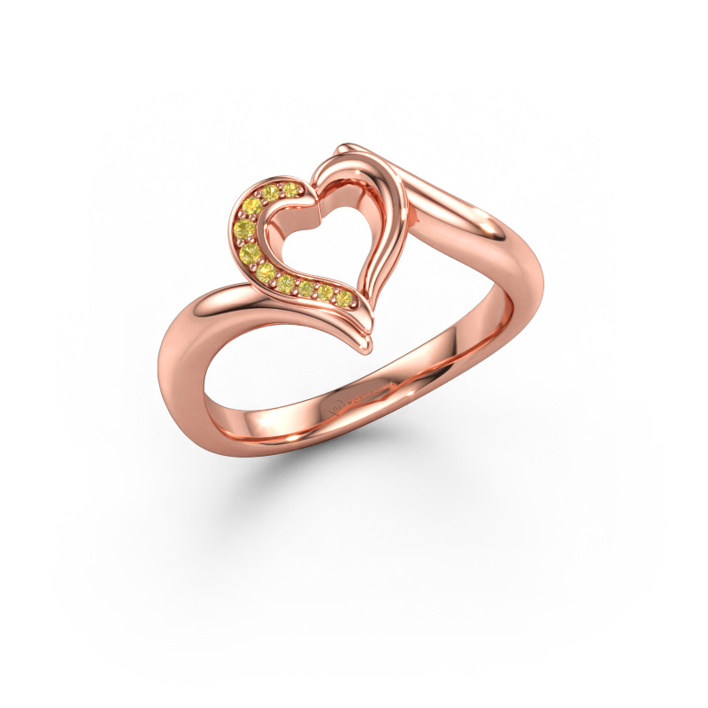 Immagine di Anello Katlyn 585 oro rosa Zaffiro giallo 0.8 mm