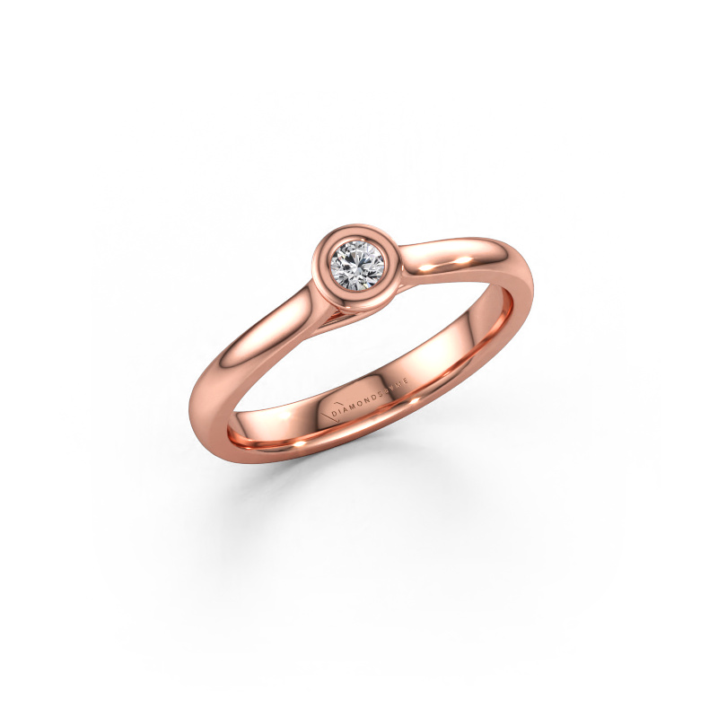 Afbeelding van Verlovings ring Kaylee 585 rosé goud Lab-grown diamant 0.08 crt