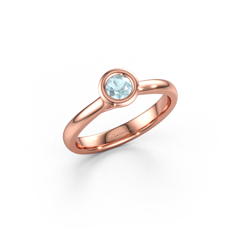 Bild av Förlovningsring Kaylee 585 roséguld Akvamarin 4 mm