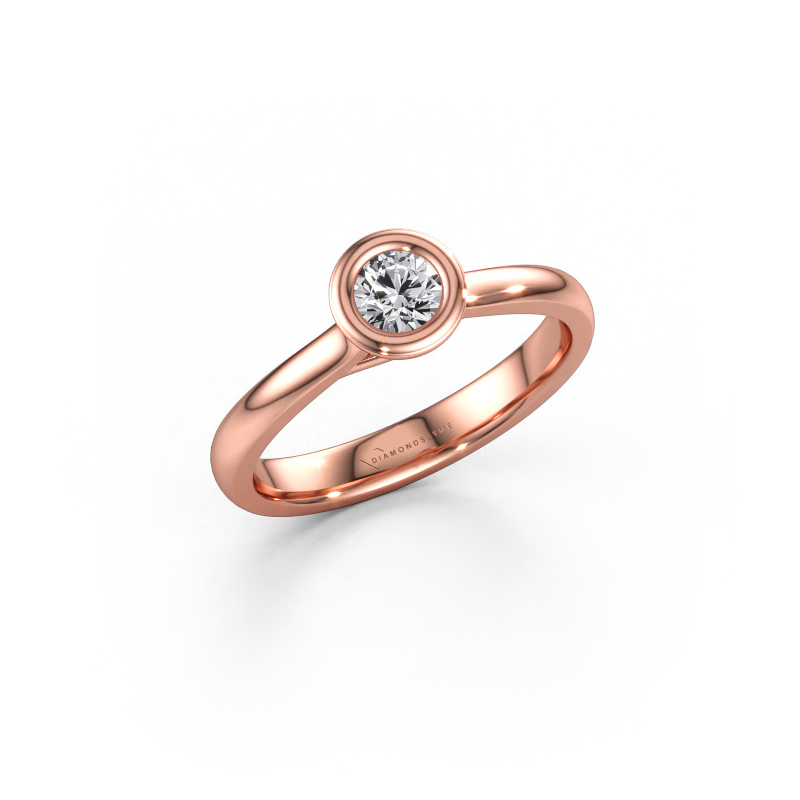Afbeelding van Verlovings ring Kaylee 585 rosé goud Custom diamant 4 mm
