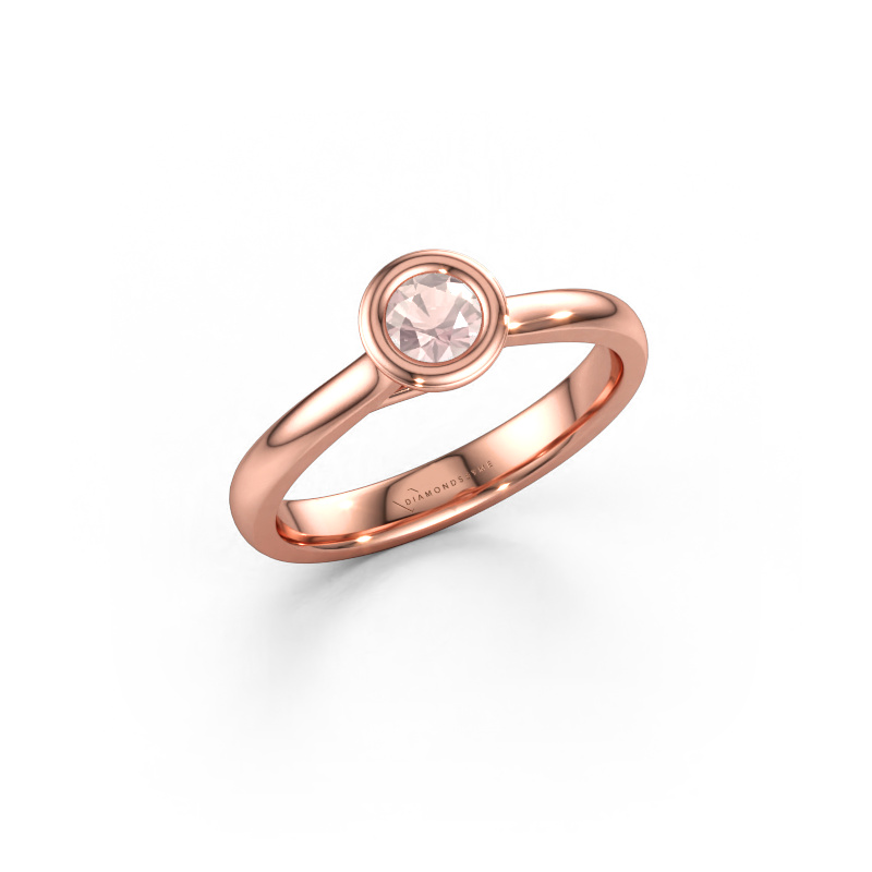 Afbeelding van Verlovings ring Kaylee 585 rosé goud Morganiet champagne 4 mm