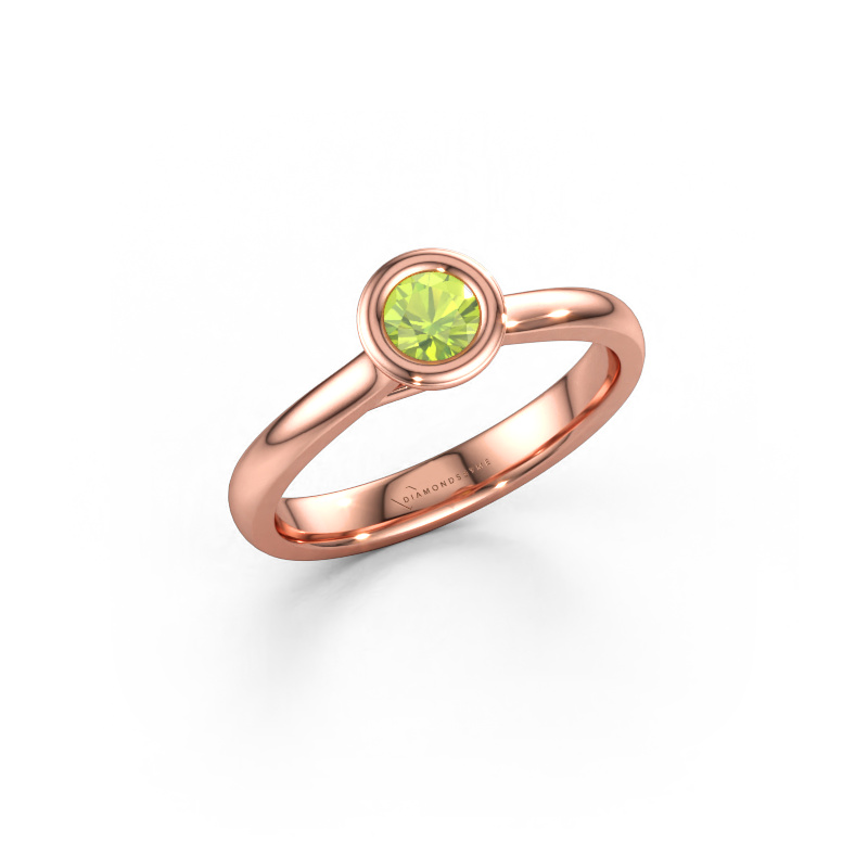 Image de Bague de fiançailles Kaylee 585 or rose Péridot 4 mm