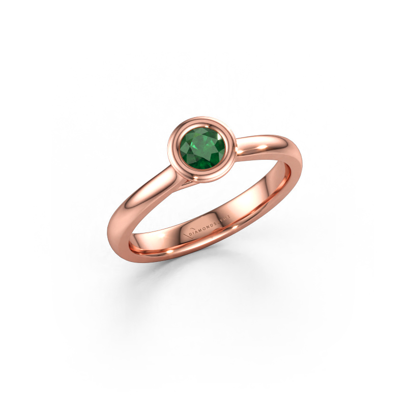 Bild von Verlobungsring Kaylee 585 Roségold Smaragd 4 mm