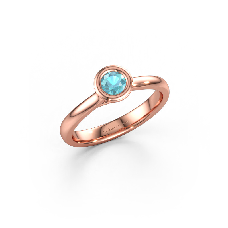 Bild av Förlovningsring Kaylee 585 roséguld Blå topas 4 mm