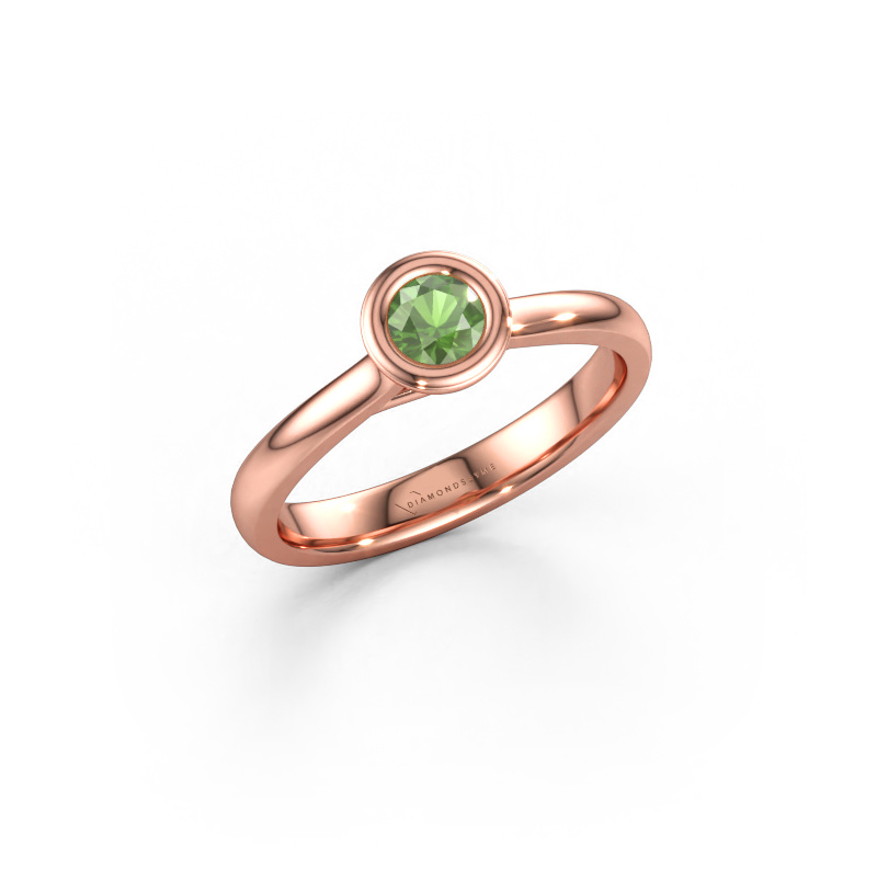 Afbeelding van Verlovings ring Kaylee 585 rosé goud Toermalijn groen 4 mm