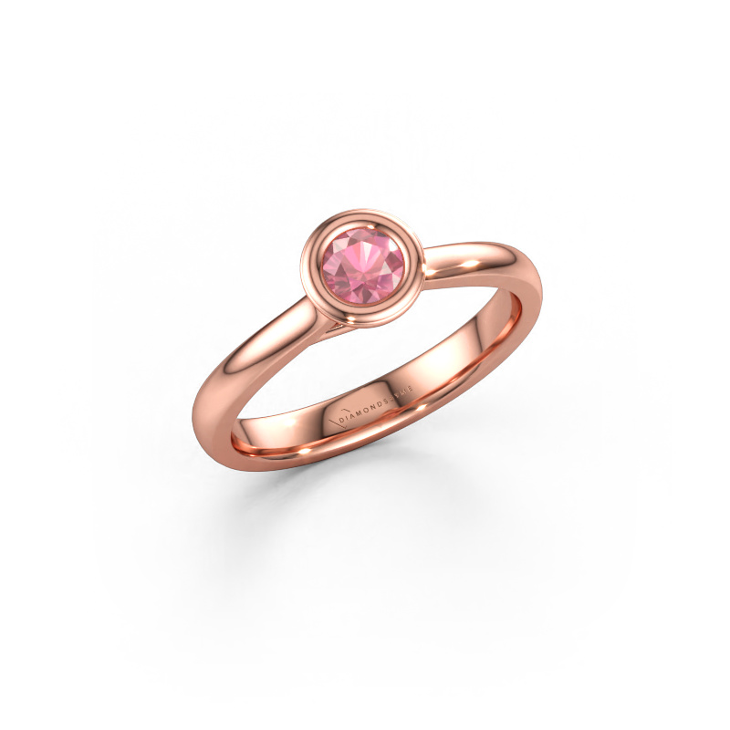 Afbeelding van Verlovings ring Kaylee 585 rosé goud Toermalijn pink 4 mm