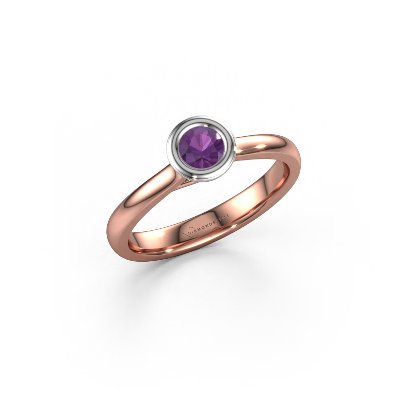 Image de Bague de fiançailles Kaylee 585 or rose Améthyste 4 mm