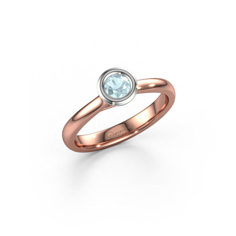 Image of Engagement ring Kaylee 585 rose gold Aquamarine 4 mm