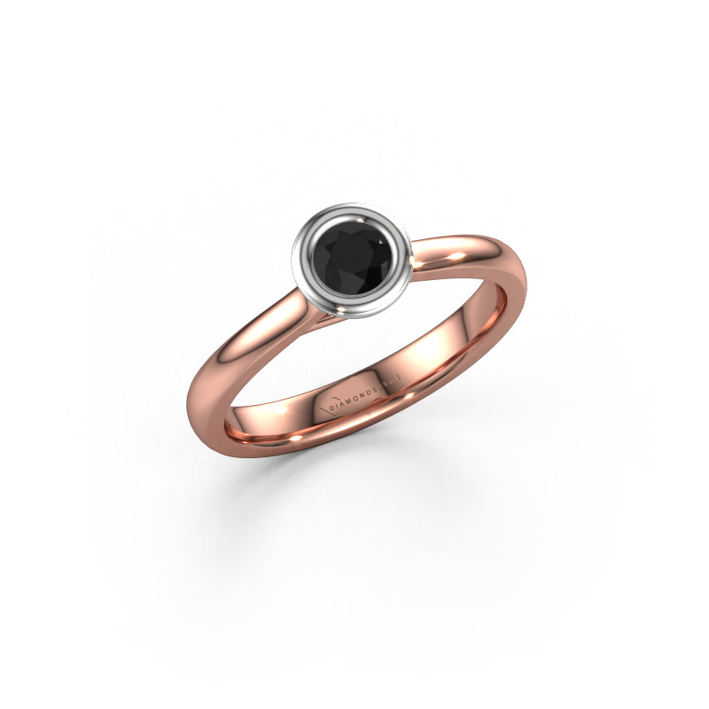 Image de Bague de fiançailles Kaylee 585 or rose Diamant noir 0.30 crt