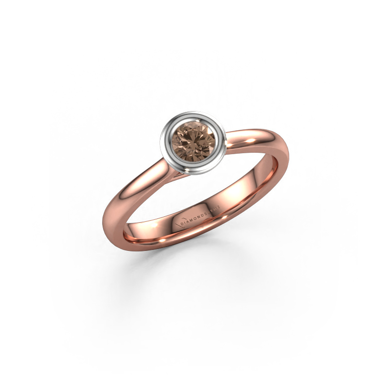 Image of Engagement ring Kaylee 585 rose gold Brown diamond 0.25 crt