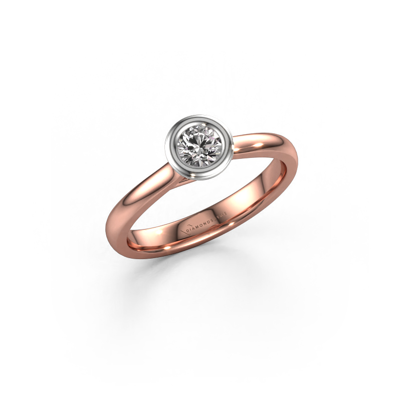 Image of Engagement ring Kaylee 585 rose gold Lab-grown diamond 0.25 crt